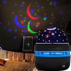 TEMU Starry Night Light Projector Star Sky Moon Lamp Kids Bedroom Lights Rotating Led