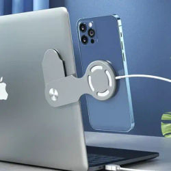 Laptop Extended Side Mount For Magsafe iPhone 16 Plus 15 14 Pro Max PC Computer Screen Lateral Magnetic Wireless Charging Holder