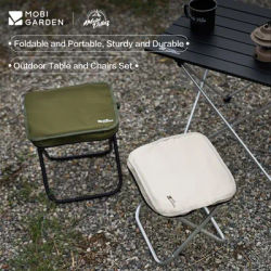 MOBI GARDEN Compact Folding Stool Aluminum Alloy Outdoor Portable Barbecue Fishing Collapsible Chair Camping Hiking Stool