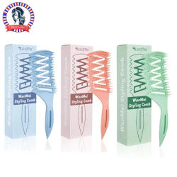 1pc Original Design Hair Massage Head Meridian Comb Raise Skull Top Styling Comb Speed Drying Hollow Comb Detangling Hair Brush