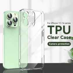 Silicone Clear Phone Case For iPhone 11 12 13 14 12 Mini X XS XR Transparent TPU Soft Case Back Cover