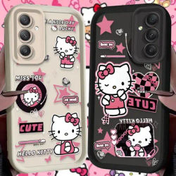 Pink Lovely Hello Kitty Silicone Case for Samsung Galaxy A35 A55 A15 A25 A16 A06 A05 A05S A24 A13 A23 A12 A22 A32 A52 A71 A51 4G