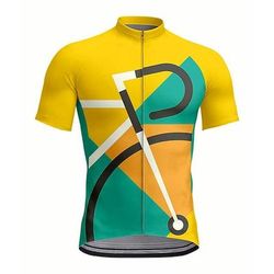 Per uomo Per donna Maglia da Ciclismo Grafico Geometrico Manica Corta Bicicletta Maglia Top con 3 tasche posteriori Resistente ai Raggi UV Asciugatura Rapida Cerniera Frontale Strisce Riflettenti Gli