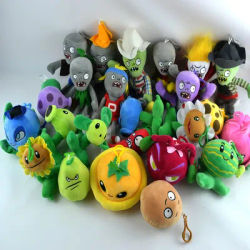 2025 New Style Plants vs Zombies Plush Pendant Cute SunFlower Peashooter Chomper Bag Keychain Decoration Stuffed Doll Kids Gift