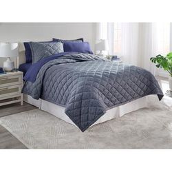 BH Studio Jersey Quilt Set by BrylaneHome in Navy (Size TWIN)