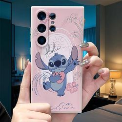 TEMU Licensed, Stitch Dancing , Cute Cartoon Phone Case, Compatible With For For Galaxy S25/s24/s23/s22/fe/ultra/plus/a55/a51/a03s/a06/a05s/a71/a35/a60/a16 Series