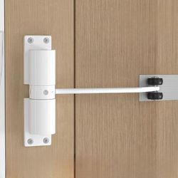 TEMU 1pc Heavy Duty Automatic Door Closer With Adjustable Surface Mount & Safety Spring, Polished Metal & Plastic Construction, Control For Interior & Exterior Use, For Home, Office, Hotel Doors
