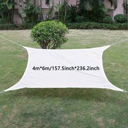TEMU 1pc Rectangular Sunshade Sail, Outdoor Uv Blocking Canopy, Yard Shade Tent For Patio Lawn, Beige