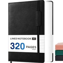 TEMU A5 Notebook , 320 Pages Thick Journal Notebook With 100gsm , Pu Leather Cover, College Ruled Notepad For Writing Note Taking Work, X