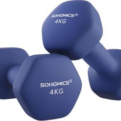 TEMU Set Of 2 Dumbbells, 2 X 3 Kg Hand Weights With Neoprene Coating, Hexagonal Dumbbells Pair, Home Workout, Fitness Training Exercise