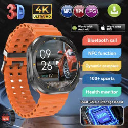 2025 nouvelle montre DT Ultra 7 multifonction double puce Smartwatch 32 go de mémoire musique vidéo BT appel NFC Bracelet intelligent pour IOS et Android