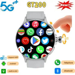 New 5G LTE Android Smart Watch GT200 1.95inch Amoled Smartwatch Men With Rotary Camera Touch encoder GPS WIFI 256GB Storage Rom
