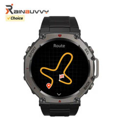 Rainbuvvy DM58 GPS montre intelligente 1.43 pouces AMOLED IPS affichage 5ATM étanche robuste Smartwatch