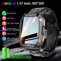 Nouveau 1.95 pouces HD écran GPS musique hommes smartwatch surveillance de la santé IP68 étanche 1000Mah Smartwatch pour cadeau pour hommes IOS Android