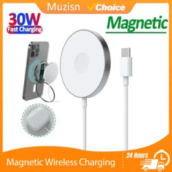Chargeur rapide magnétique sans fil 30W, tapis de chargement sans fil Original pour iPhone 16 15 14 13 Pro Max Mini USB C 8 Plus XR X XS MAX Airpods