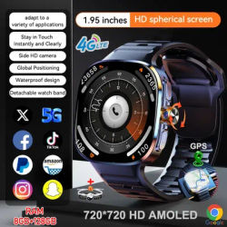 5G/4G Full Network Smart Watch 720*720 AMOLED HD Schermo 8GB + 128GB RAM Videochiamata 900W Fotocamera GPS WIFI Google Smartwatch 2100 mAh