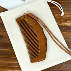 Natural Woden Comb Scalp Massage Combs Women Hair Comb With Lanyard and Drawstring Bag Wet Dry Dual Purpose Comb Women Hair Care