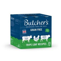 18x400g Mixed Pack Tripe Loaf Recipes Grain Free Butcher's Wet Dog Food
