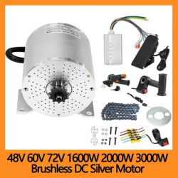48V 60V 72V 1600W 2000W 3000W Brushless DC Silver Motor Kart Motor Kit Modified Electric Motorcycle DIY MY1020