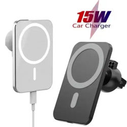 Caricabatteria da auto magnetico Wireless da 15W supporto magnetico per supporto da auto per caricabatterie Wireless Magsafing per telefono cellulare per la ricarica dell'auto IPhone