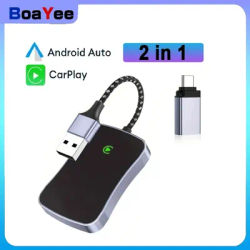 Adattatore Carplay wireless 2in1 per iPhone Adattatore per riproduzione auto Apple USB cablato a Carplay wireless Plug And Play Nuovo comodo cellulare