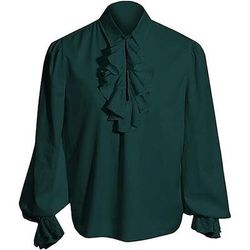 Retrò Vintage Vittoriano Medievale Blusa / Camicia Costume Cosplay Mascherata Vampiro Con Volant Costume Per uomo Costumi da pirata Fantasia Reale Halloween Carnevale Mascherata Evento / Festa Adulti