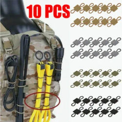 10PCS MOLLE Elastic Strap Bag Binding Buckles Outdoor Camping Multitool Retainer For Antenna Stick Pipe Camping Gear
