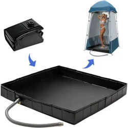 Foldable Shower Base Outdoor Tent RV Camping Awning Shower Tray Portable Shower Pan Foldable Shower Base for Camping Travel