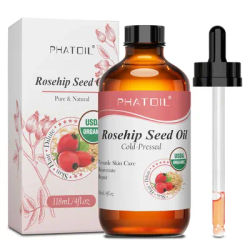 PHATOIL 118ML Rosehip Oil Organic Cold Pressed Jojoba Oil Sweet Almond Sunflower Oil Pure Natural Carrier Oils