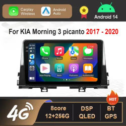 For KIA Morning 3 picanto 2017 2018 - 2020 Android 14 Car Radio Multimedia Player GPS Navigation 4G WiFi Bluetooth QLED Screen