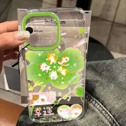 Cute Cartoon Cat Lucky Clover Star Phone Case For Samsung Galaxy A55 A35 A25 A15 A05s A54 A24 A14 A06 A05 A13 A53 A33 A23 4G 5G