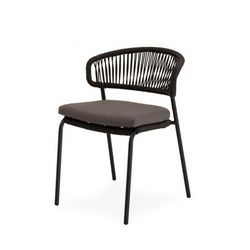 Sedia da esterno grigio con cuscino