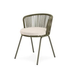 Sedia da esterno verde con cuscino