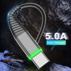 USLION LED 3A USB Type C Cable Fast Charge Wire for Samsung Galaxy Xiaomi Huawei Note 7 0.5m/1m/2m Data USB-C Cable