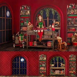 Xmas Arch View Backdrops Child Baby Photography Adult Kids Photocall Christmas Cupboard Kitchen Backgrounds