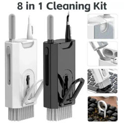 Kit de nettoyage de clavier d'ordinateur 8 en 1, brosse pour Airpods, casque, téléphone, écouteurs, outil de nettoyage avec extracteur de capuchons de touches