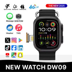 DW09 5G réseau carte SIM 2.1 pouces Amoled GPS WIFI appel Global montre intelligente hommes Ultra 4g Android Smartwatch carte SIM