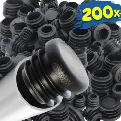 20/200 pezzi tappi terminali in plastica rotondi neri tappi per gambe della sedia protezione inserti per tubi tappi mobili tavolo piede scaletta protezione scorrevole