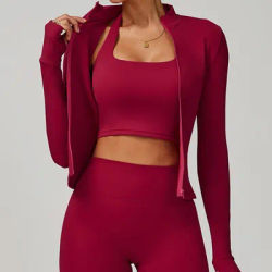 Yoga Long Sleeve Women Sports Zipper Jacket Fitness Yoga Shirt Slim Fit Gym Top Activewear Running Coats Workout Cycling Clothes