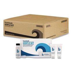 Boardwalk Amenities Kit, Mouth Rinse, Toothbrush, Toothpaste, Body Wash, Shampoo, Unscented, 12 Kits/Carton (BWKAMENKITLA)