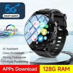 SIM Dual camera Smartwatch A7128G4Gsmartwatch Video Call Trail tracker with Wifi GPS waterproof Google Play Store for men