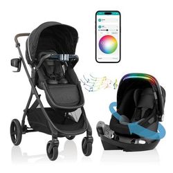 Evenflo Shyft Intuiti+ Travel System w/ Revolve180 LiteMax NXT with SensorySoothe - Dubhan Black