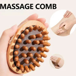 Spazzola anticellulite per il corpo Lenitiva olio essenziale in legno Spa cuscino d'aria massaggio pettine per capelli spazzola per massaggio del cuoio capelluto massaggiatore per il corpo