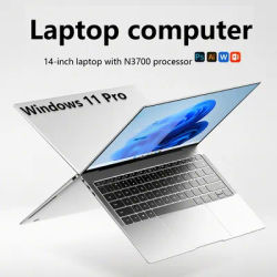14.1"Ultra Slim Laptop Intel N3700 16GB RAM 2TB SSD Notebook Gamer 1920*1080 Display Office Study Computer PC Windows 11 Pro