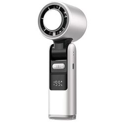 ventilatore portatile con piastra di raffreddamento, mini ventilatore pieghevole con velocità 1-199 con supporto, gancio cordino, fino a 6 ore di utilizzo per viaggi, ufficio, casa all'aperto