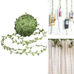 10/20/50m vignes artificielles feuilles vertes chaîne ruban d'habillage pour décoration de mariage bricolage couronne cadeau Scrapbooking artisanat fausse fleur