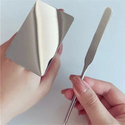Stainless Steel 2PC Palette Tray Mixing Rod Set Makeup Toner Spatula Mixing Stick Foundation Cream Mixing Cosmetic Make Up Tool