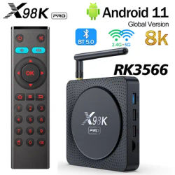 X98K Pro Rockchip R3566 4G 32G 8K Ultra HD Smart Androird TV Box BT5.0 2.4&5G Dual Wifi 1000M Very Fast Media Player Set Top Box