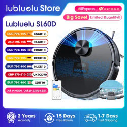 Lubluelu Robot aspirateur avec fonction d'essuyage 4000Pa aspirateur Robot Navigation Laser avec 5 cartes lavage des sols
