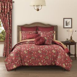 Bari 3 Piece Comforter Set by Royal Court in Red (Size KING)